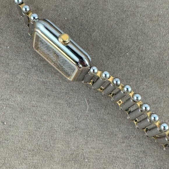 Vintage French JAZ Tank Watch Nice 2 Tone Gold & Silver Tone Link Bracelet - Picture 6 of 10